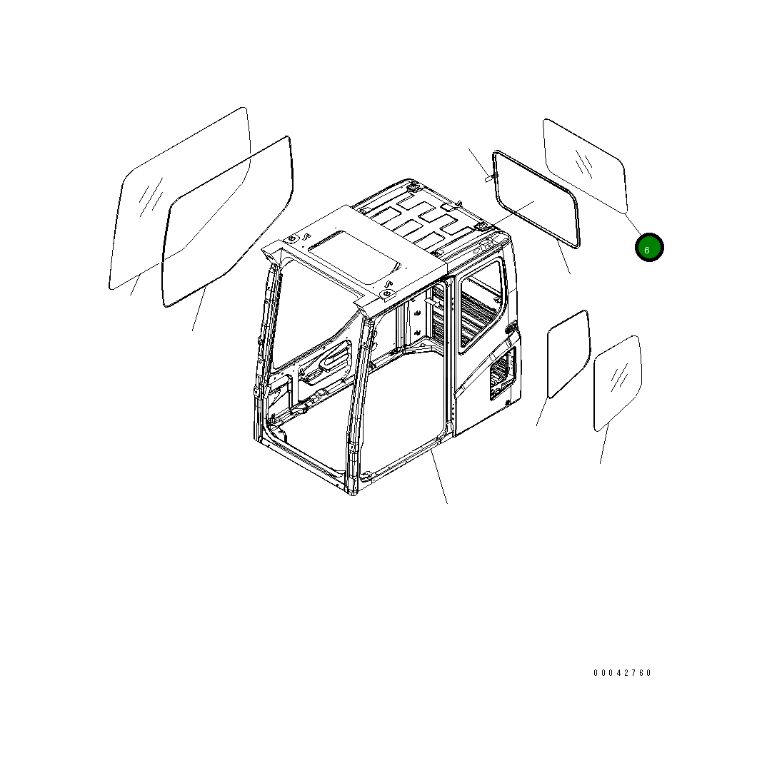 Стекло 21N-54-38270 Komatsu