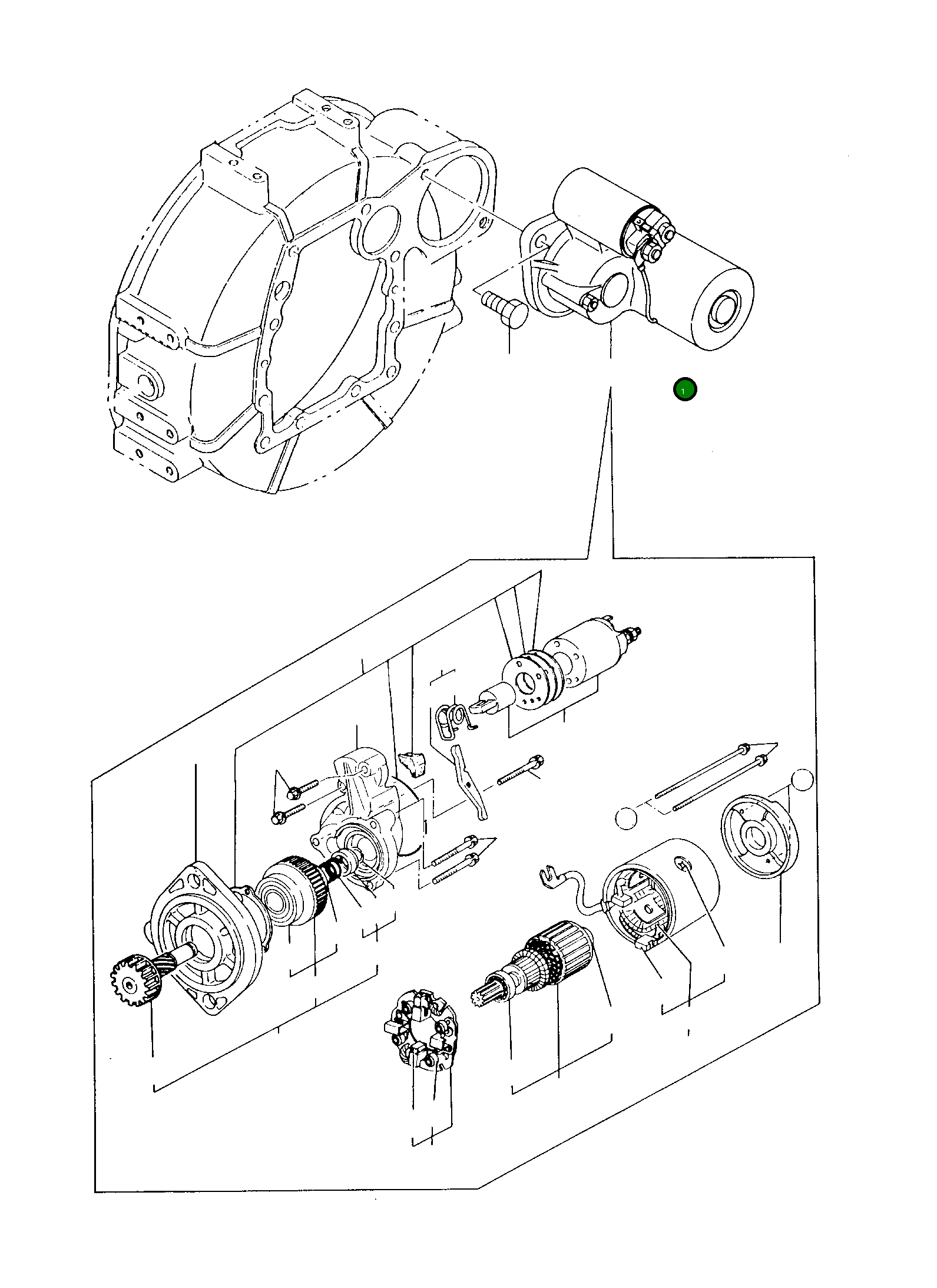 Стартер YMR000490 Komatsu