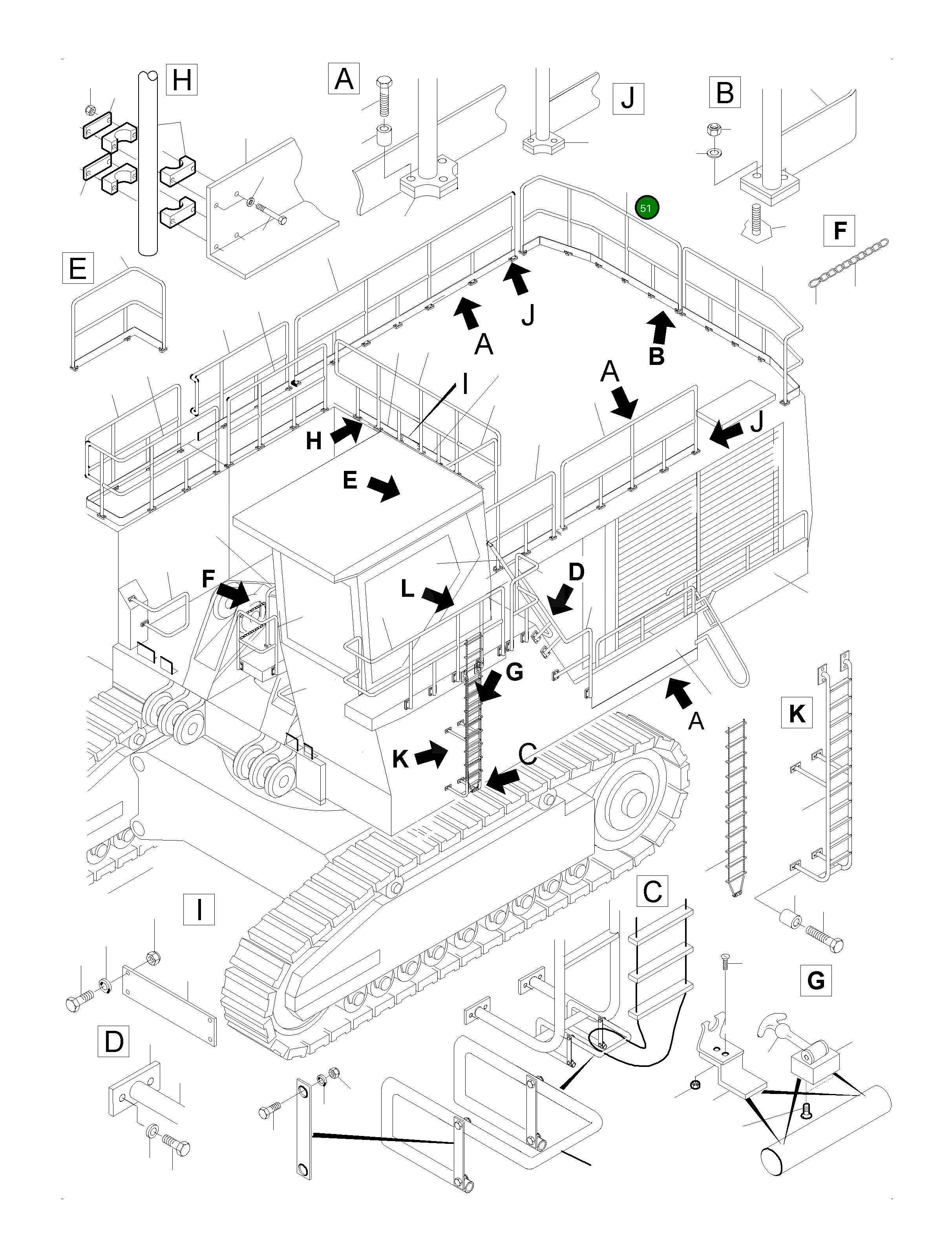 Рама 626 624 40 Komatsu