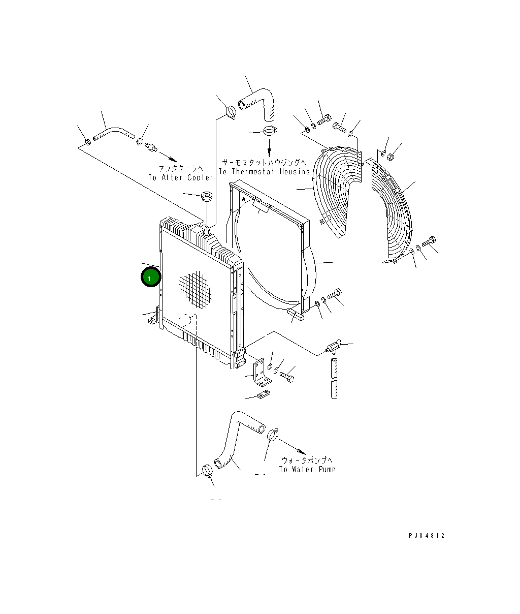Радиатор TR11615311002 Komatsu