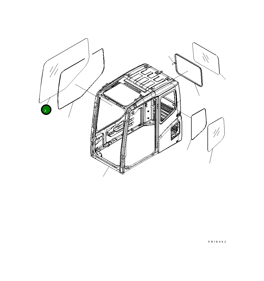 Стекло 20Y-54-51842 Komatsu