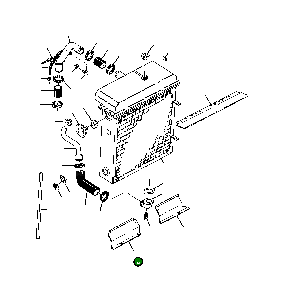 Правый нижний дефлектор радиатора 661 502 C1 Komatsu