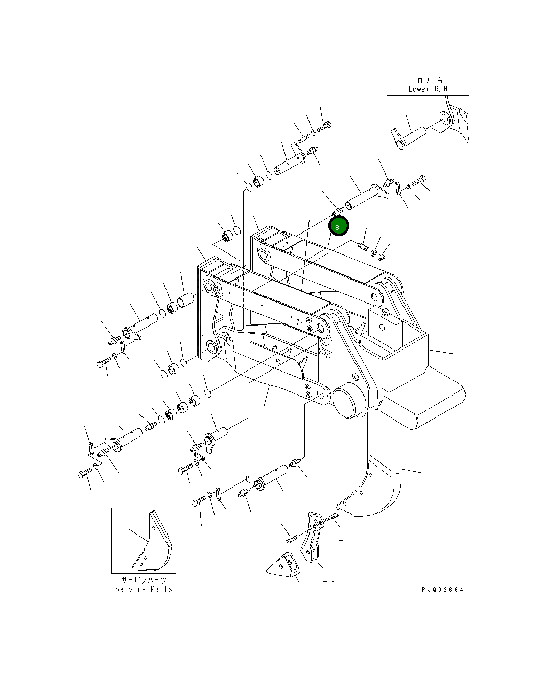 Правая балка 195-79-11170 Komatsu