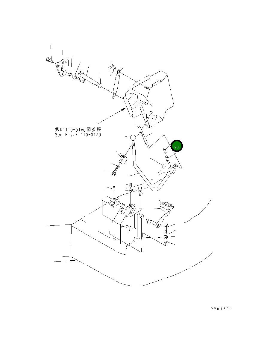 Палец YM22351-035040 Komatsu