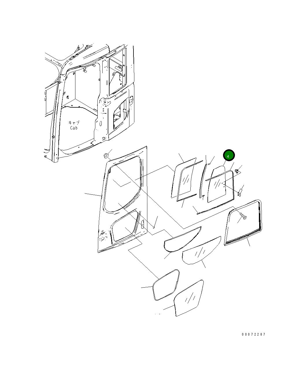 Стекло 22B-54-27241 Komatsu