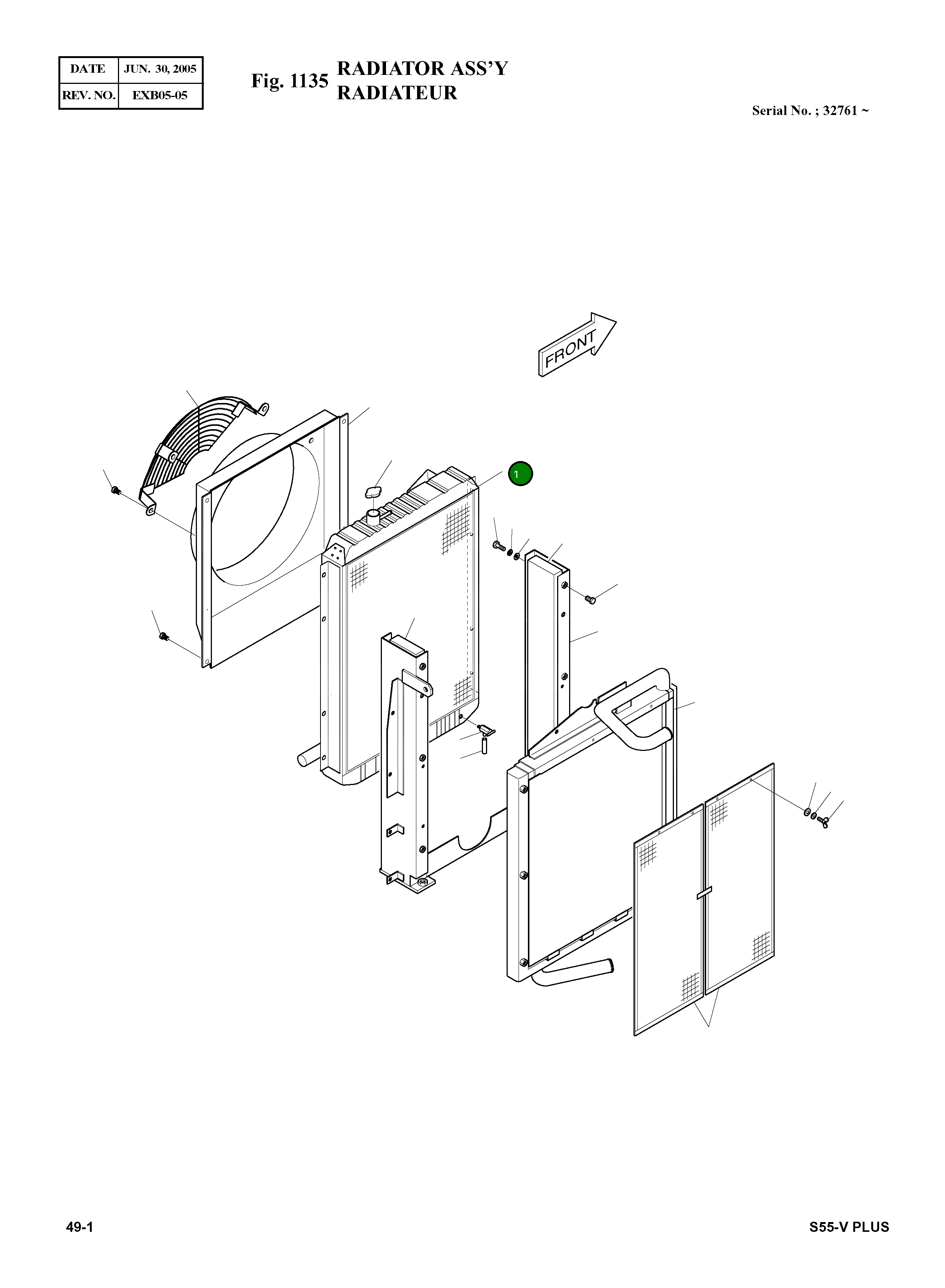 Радиатор 13F41000 Komatsu