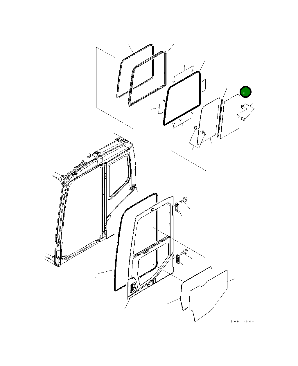 Стекло 20Y-54-52840 Komatsu