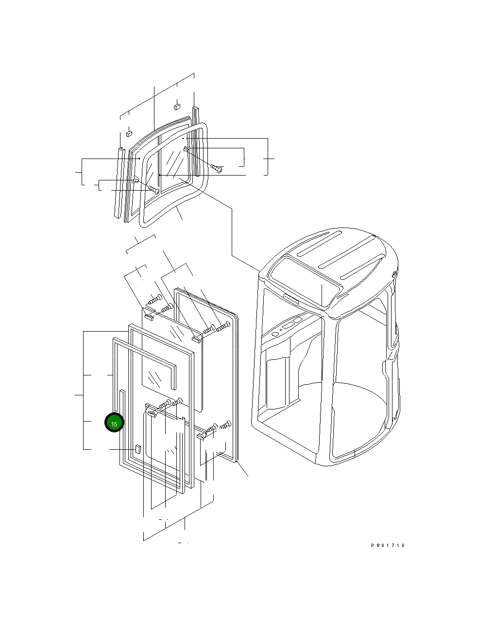Стекло YM172176-66990 Komatsu