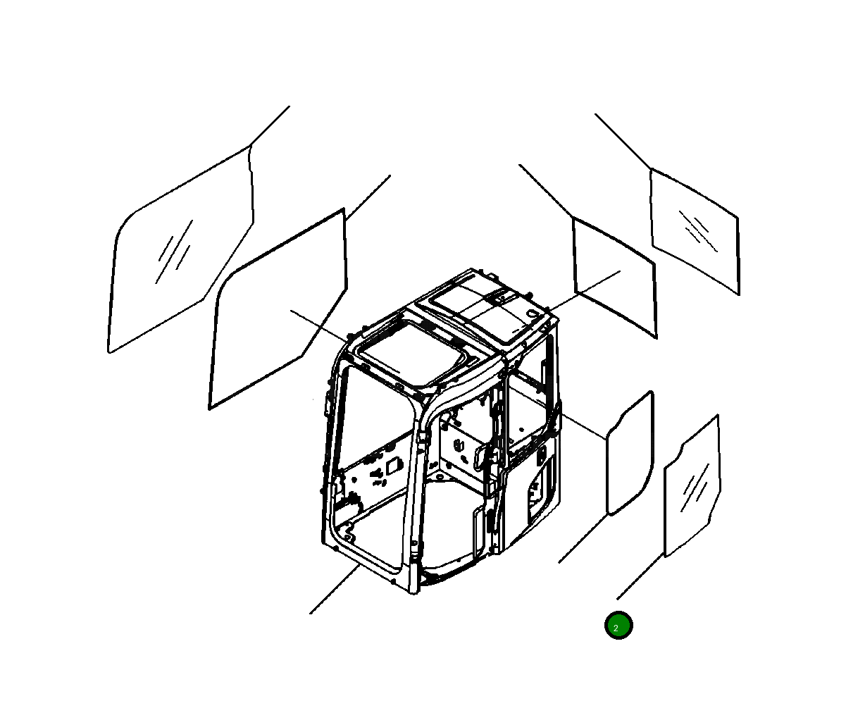 Стекло 22P-53-18341 Komatsu