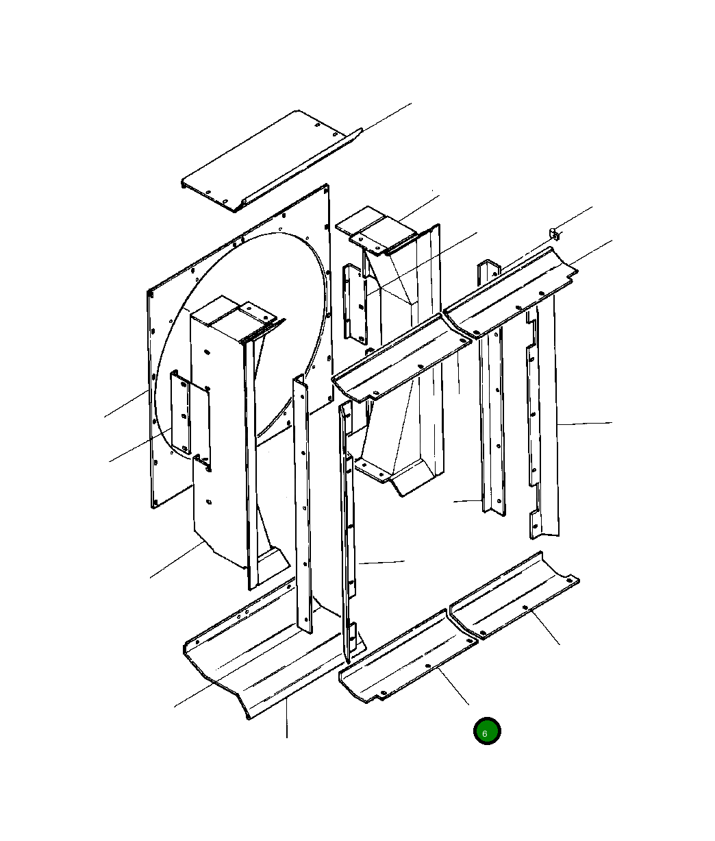 Правый нижний дефлектор 1219 763 H1 Komatsu