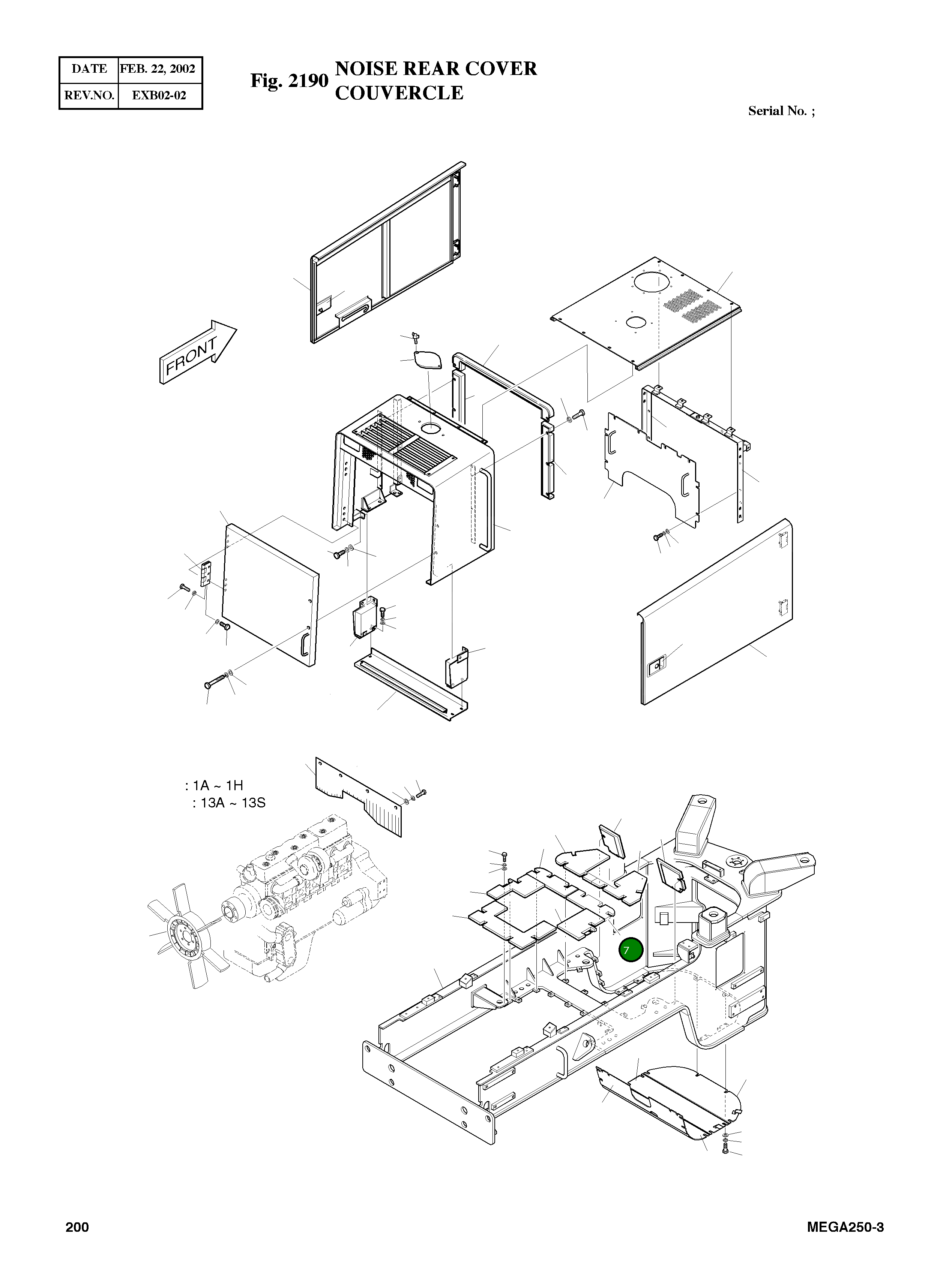 Правый дефлектор крышки 4464-2016 Komatsu