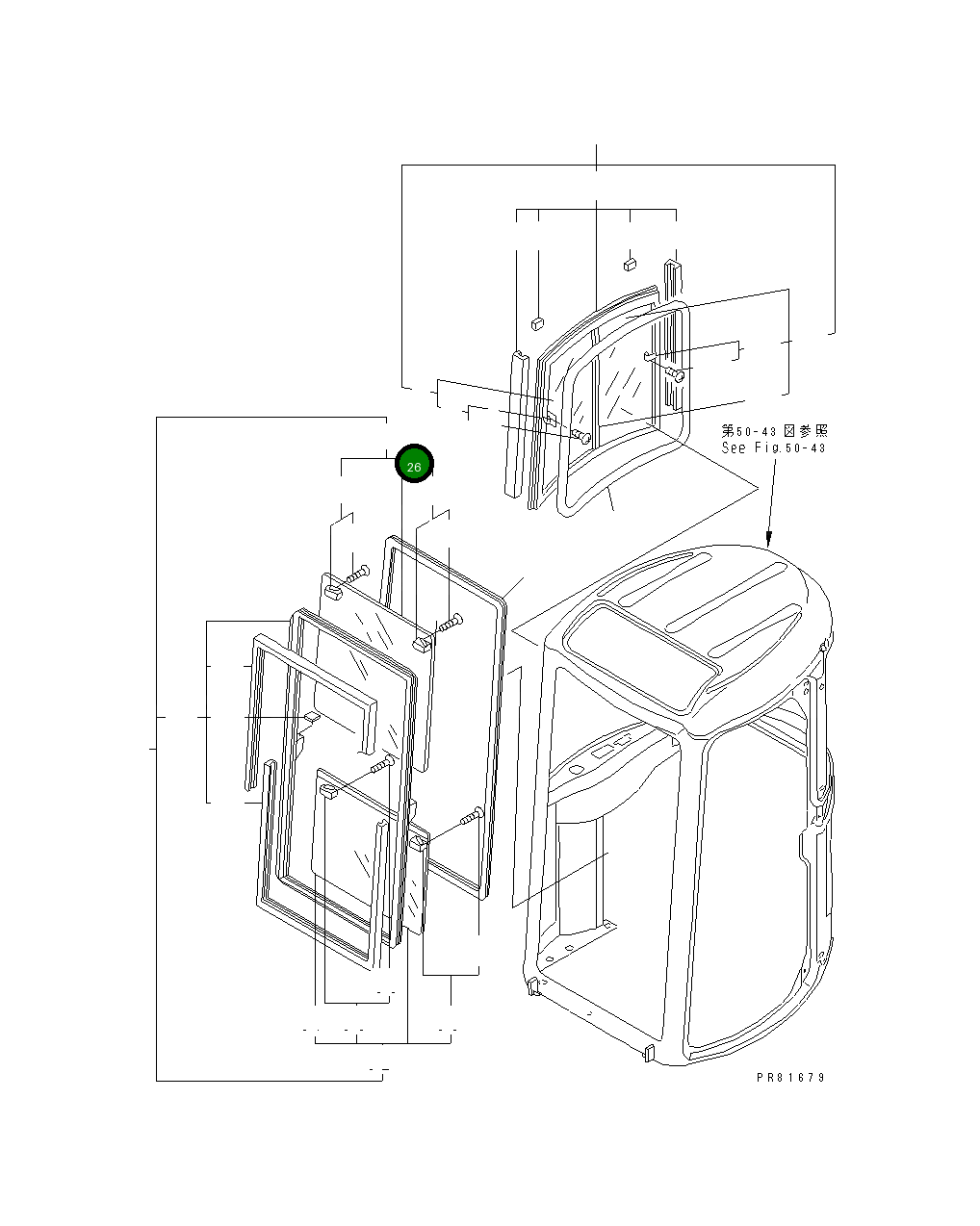 Стекло YM172187-67930 Komatsu