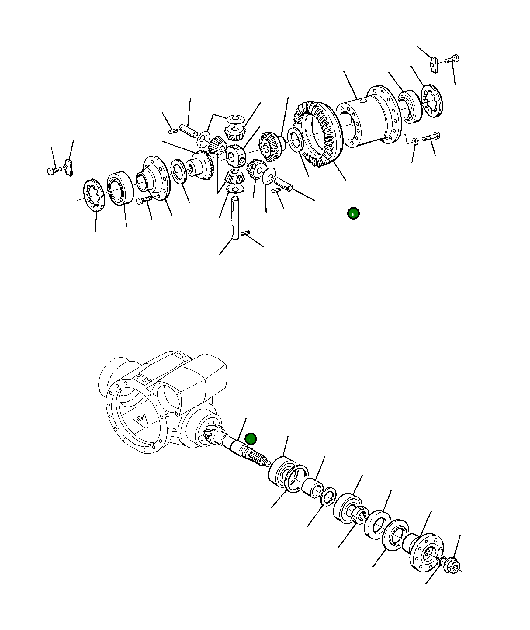 Пара конических шестерён в сборе 21D-23-11300 Komatsu