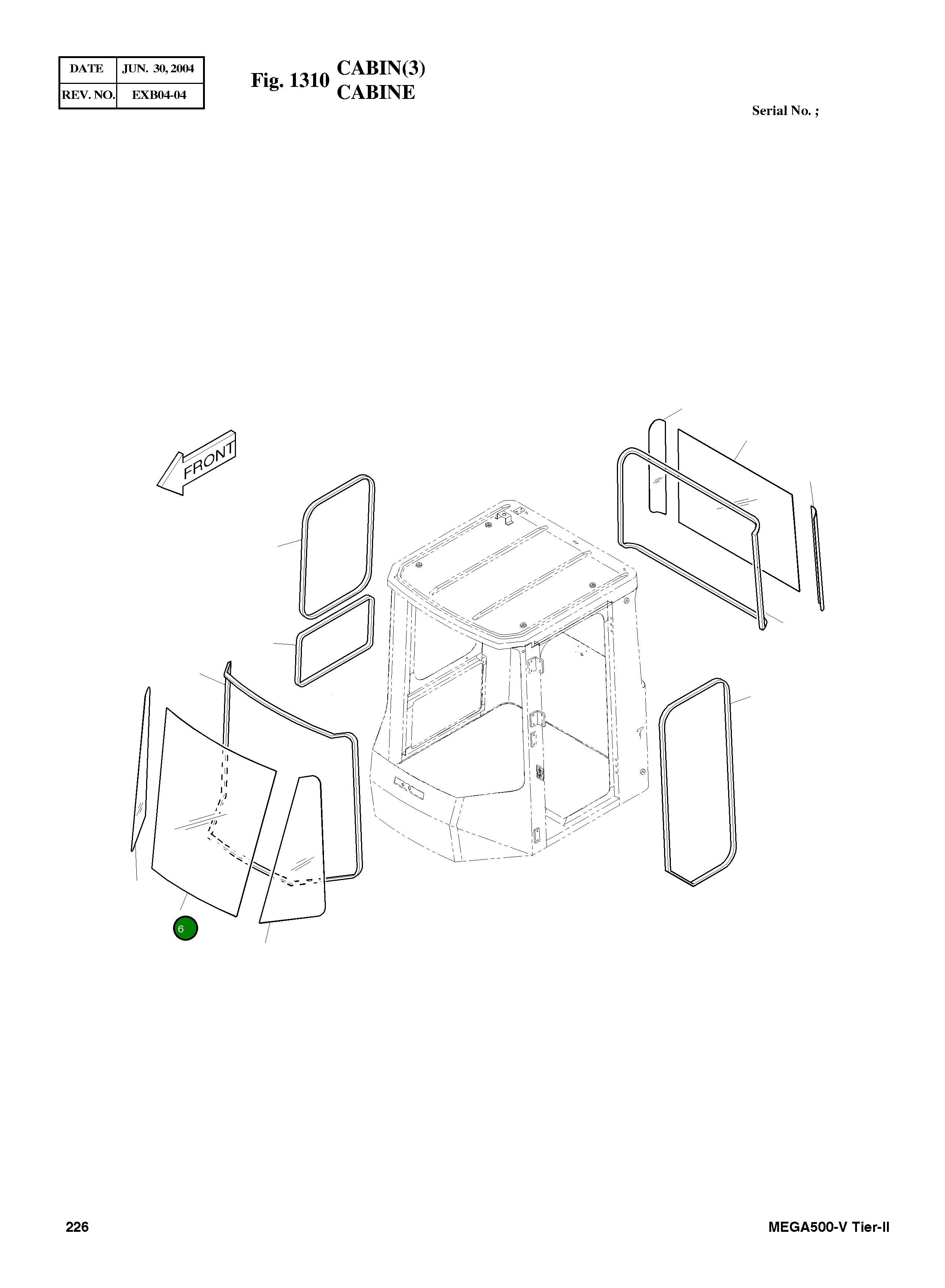 Стекло 4903-1224 Komatsu