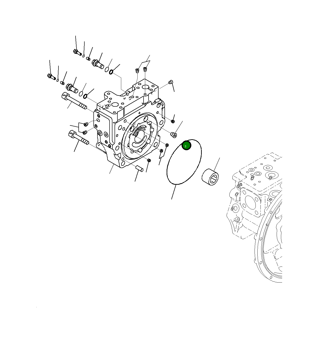 Пробка 708-3M-11590 Komatsu