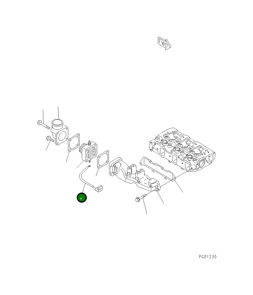 Провод YM119867-77530 Komatsu