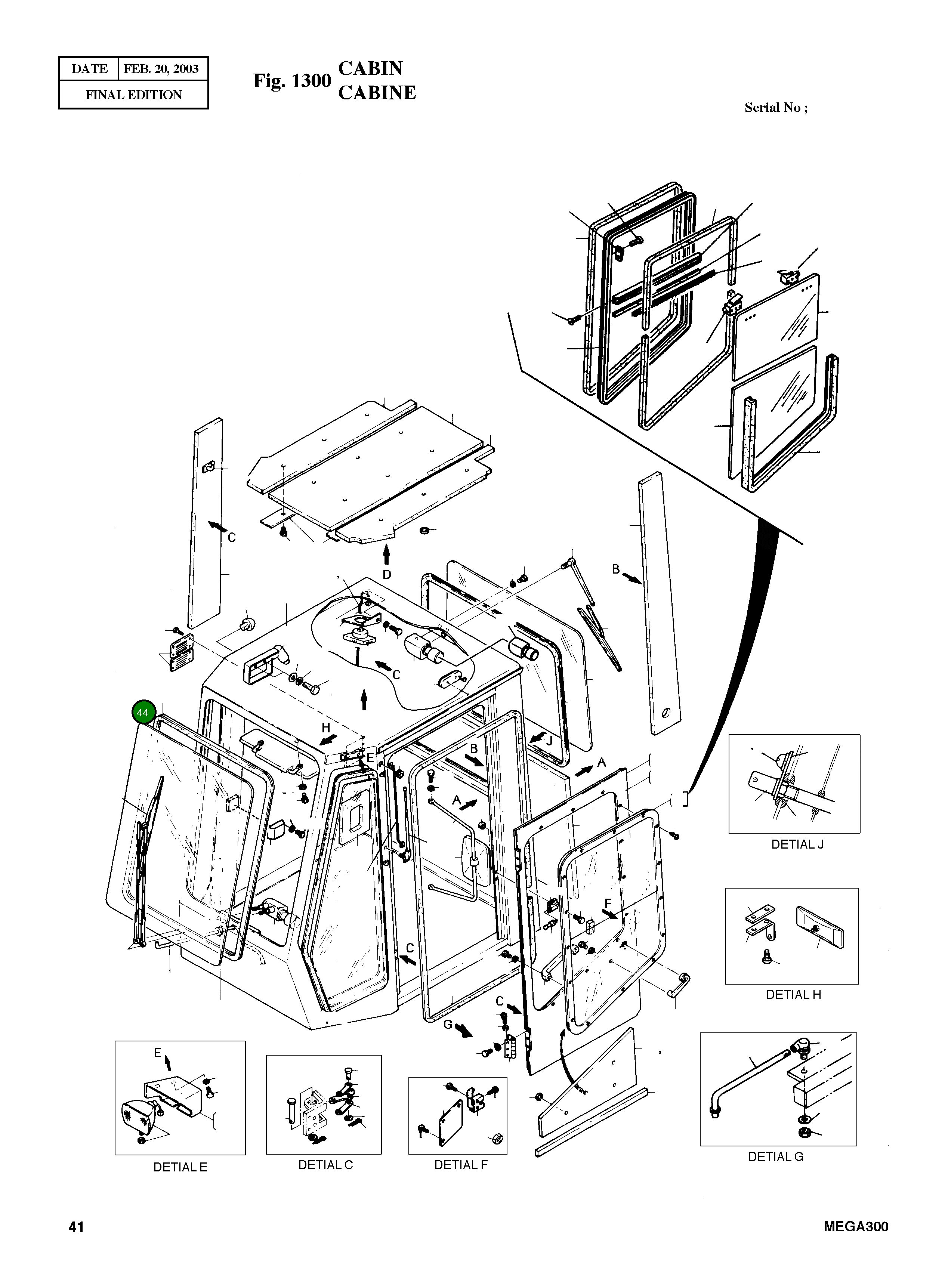 Стекло 4903-4008B Komatsu