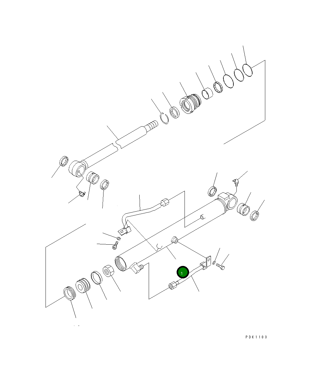Цилиндр 20R-63-77343 Komatsu