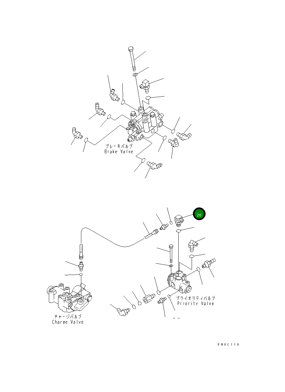 Угловой штуцер 22U-62-12230 Komatsu
