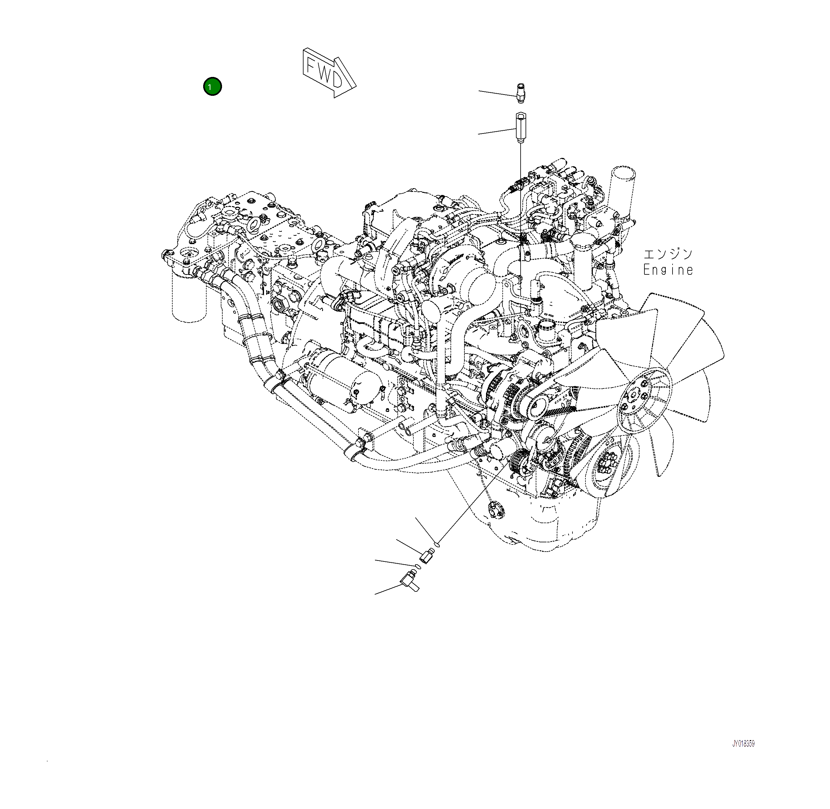 Угловой штуцер 2A5-977-1122 Komatsu