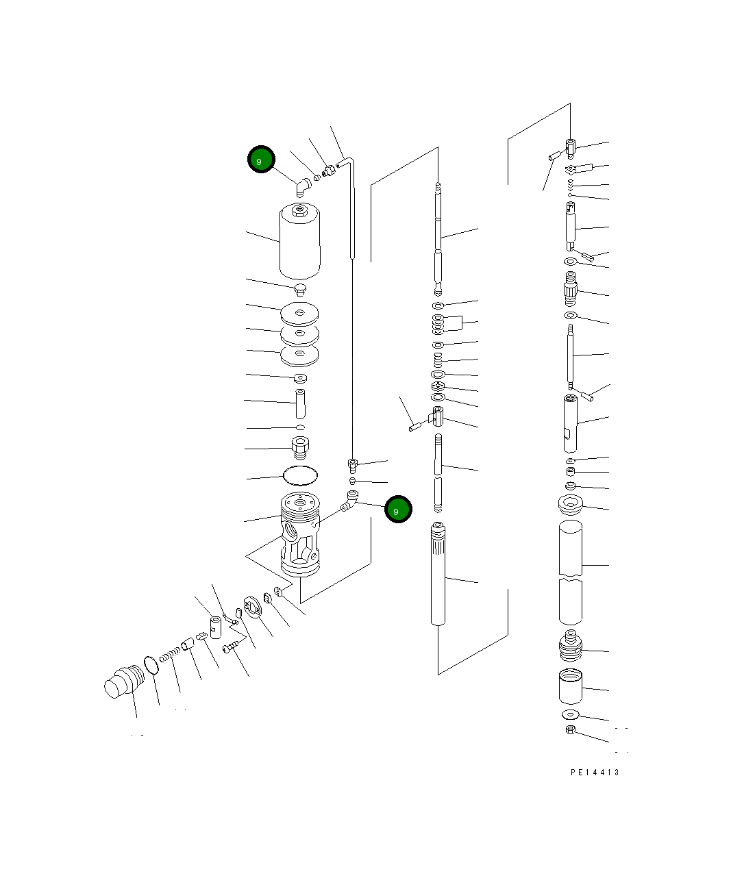 Угловой штуцер YU701768-4 Komatsu
