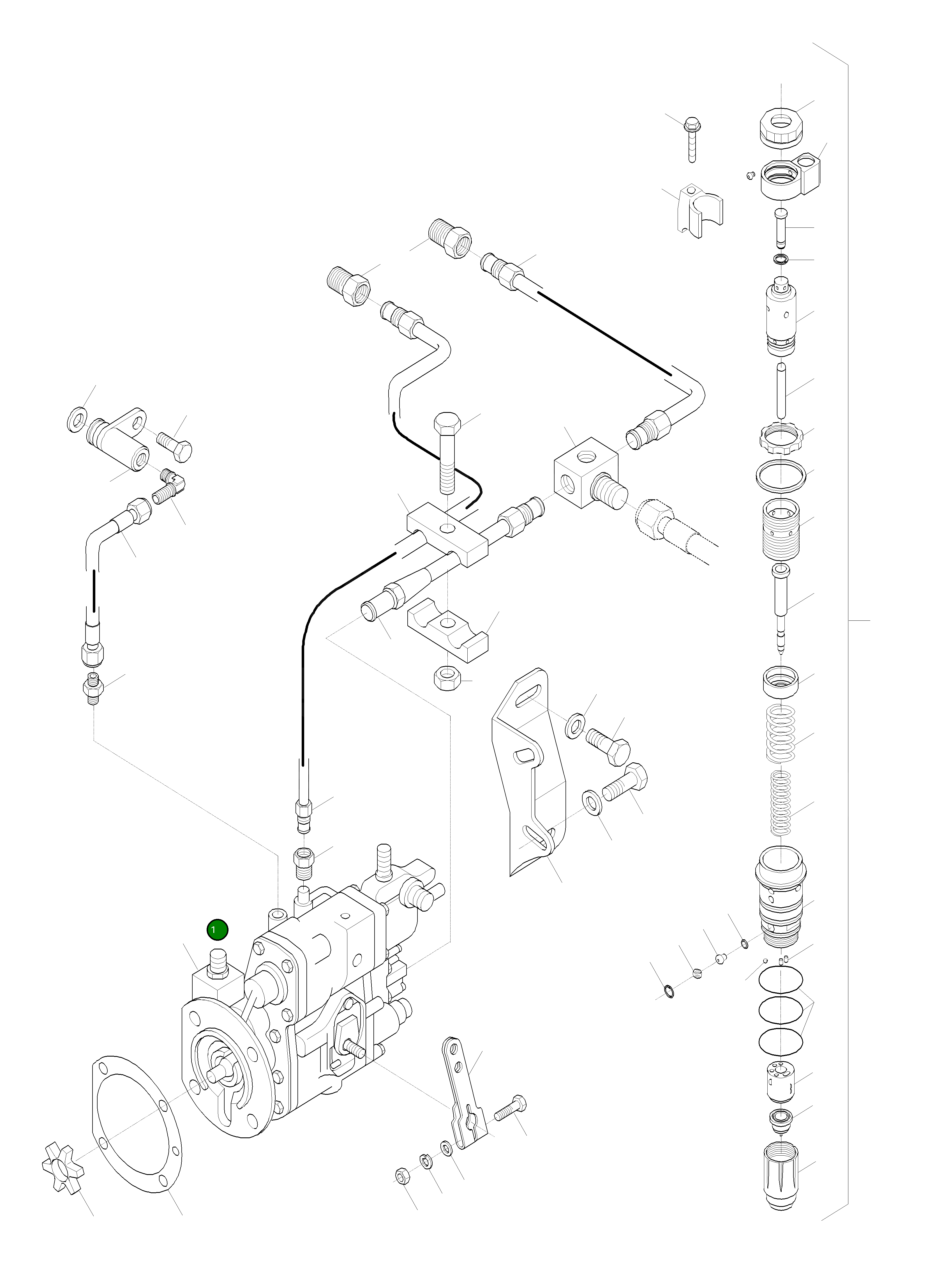 Топливный насос CU3892658 Komatsu