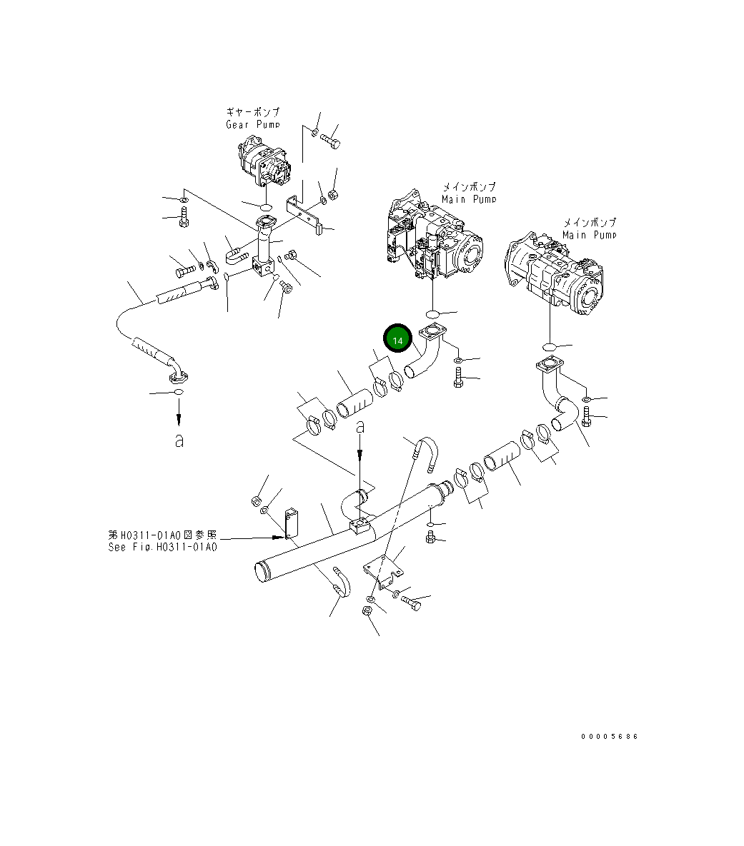 Трубка 209-64-11241 Komatsu