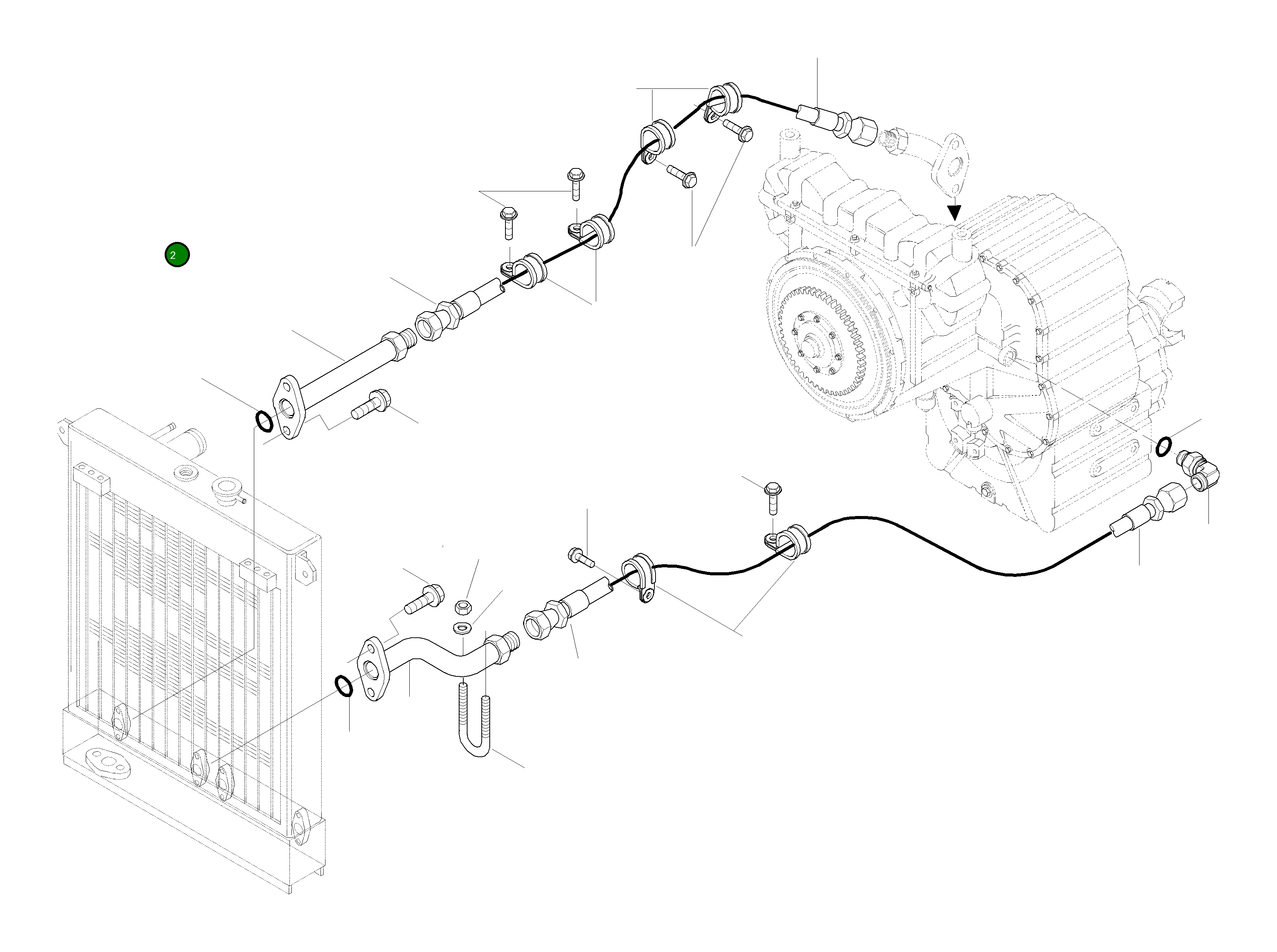 Труба 424-16-H1210 Komatsu