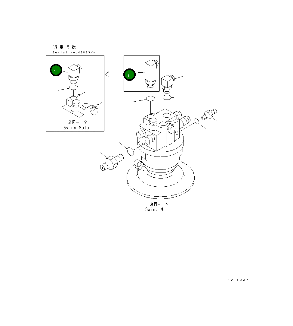 Угловой штуцер 203-62-67170 Komatsu