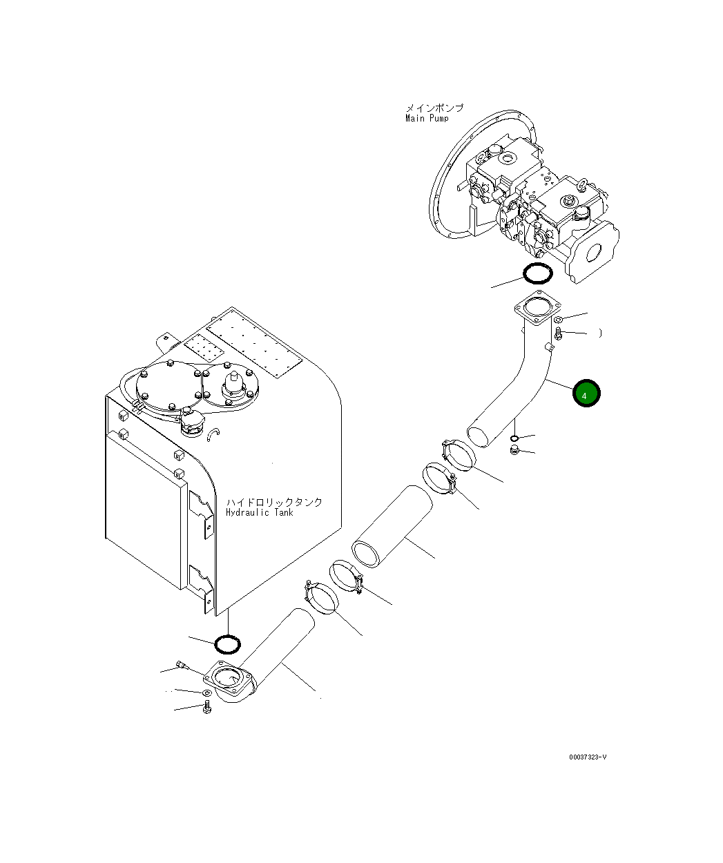 Трубка 207-62-74640 Komatsu