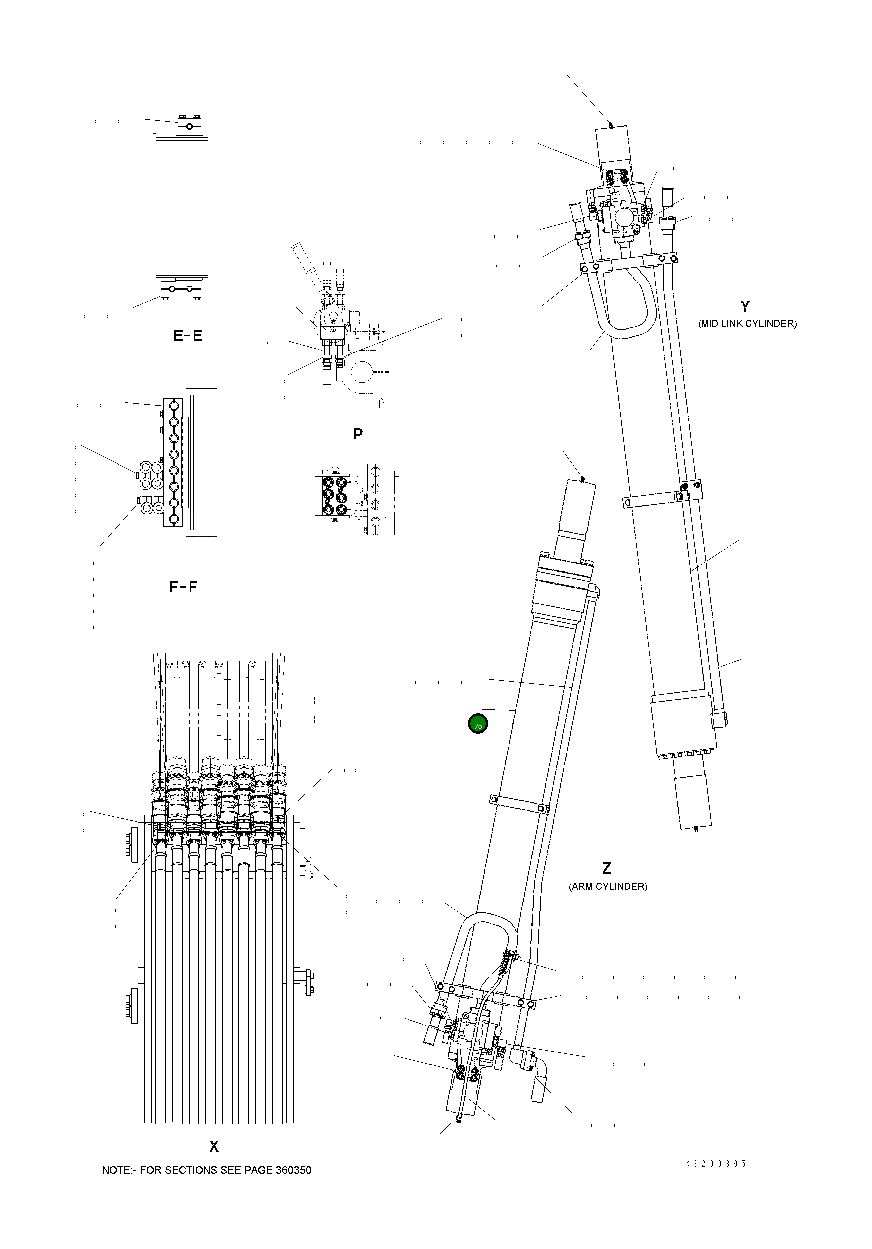 Цилиндр 707-01-XY581 Komatsu