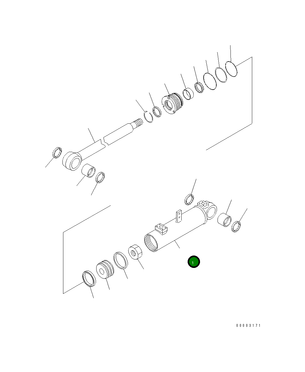 Цилиндр 707-11-13680 Komatsu