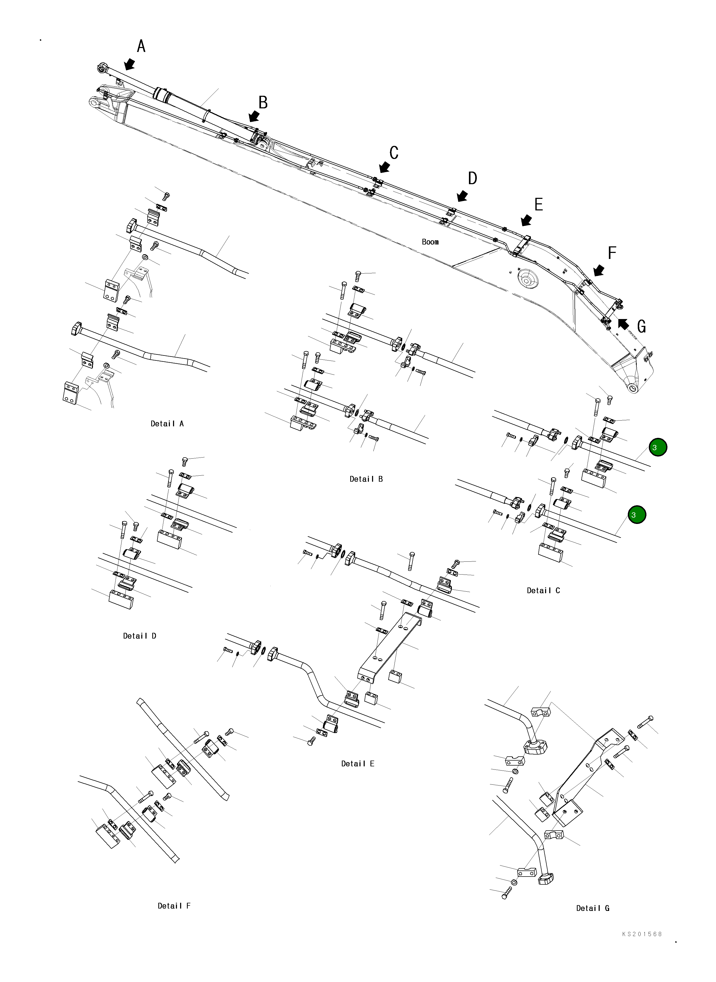 Трубка 206-62-K3090 Komatsu