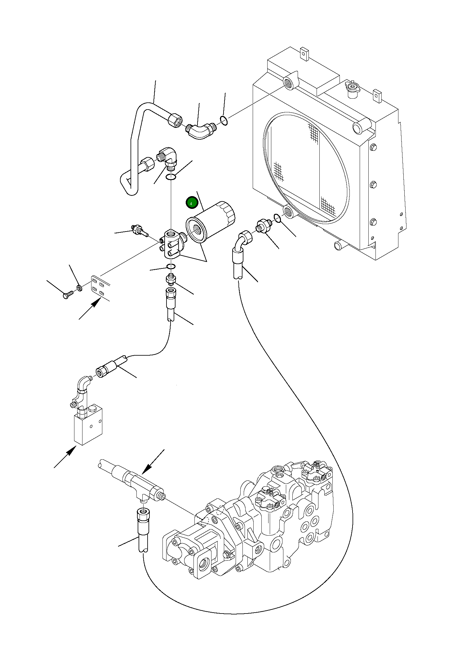 Угловой штуцер 500352109 Komatsu