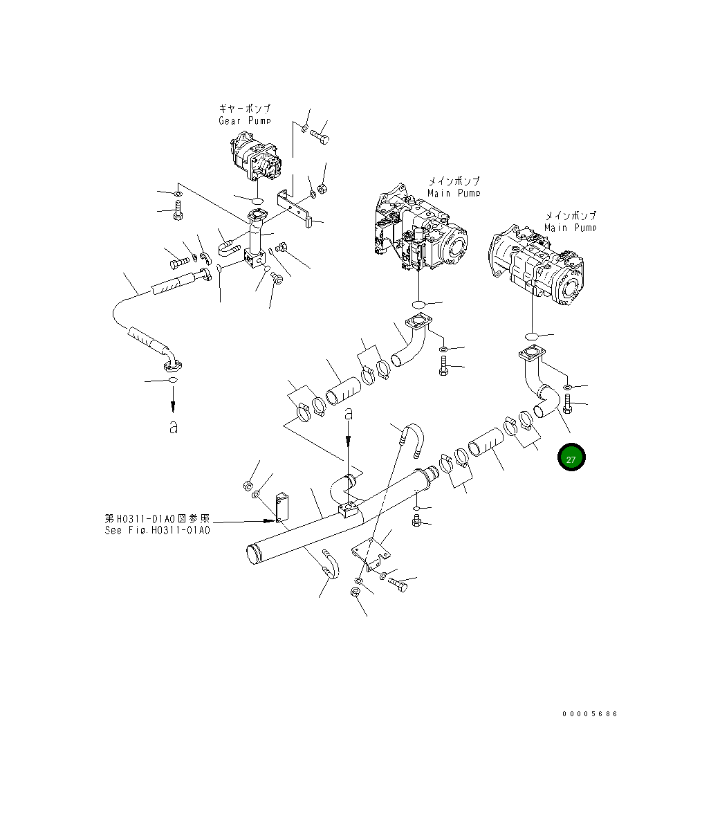 Трубка 209-64-11221 Komatsu