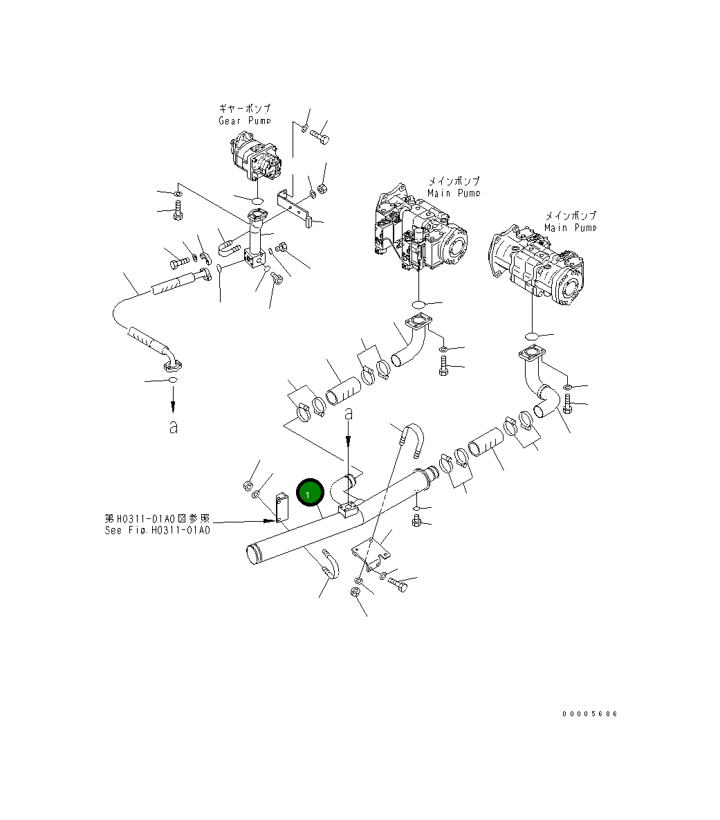 Трубка 209-64-11190 Komatsu
