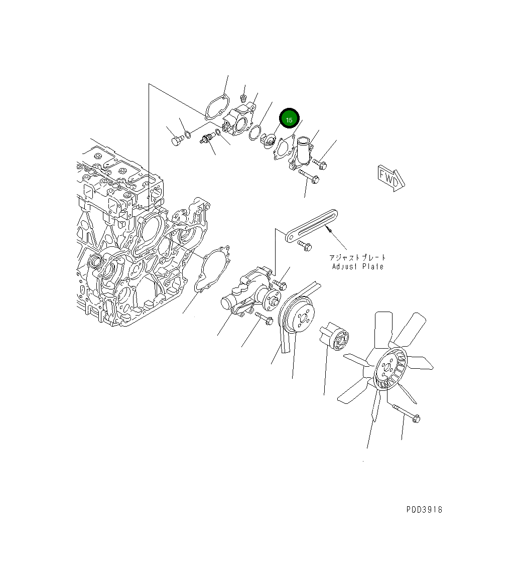 Термостат YM148616-48190 Komatsu