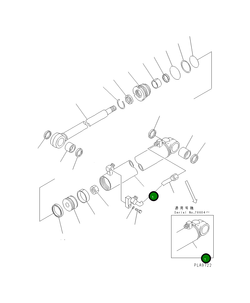 Цилиндр 101-63-13342 Komatsu