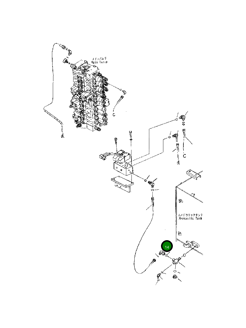 Угловой штуцер 0278210214 Komatsu
