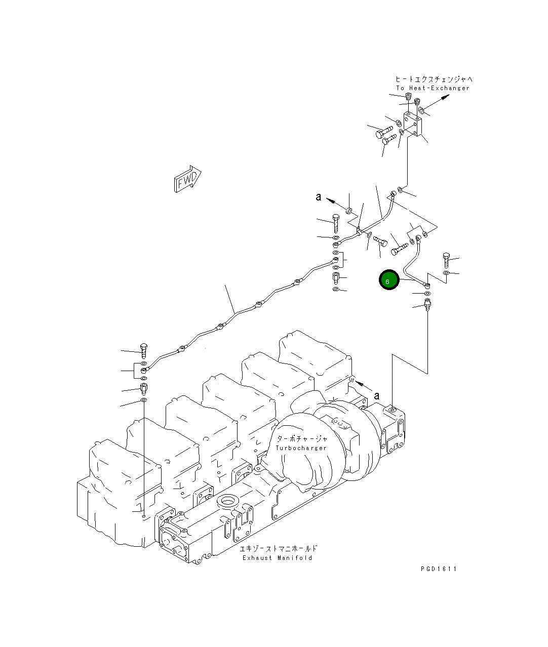 Трубка 6212-66-6930 Komatsu