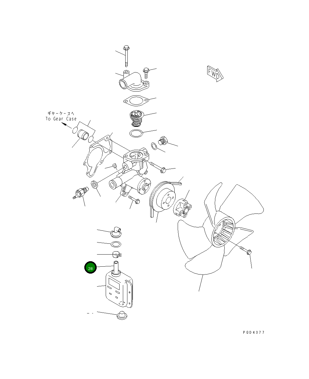 Труба YM23065-070130 Komatsu