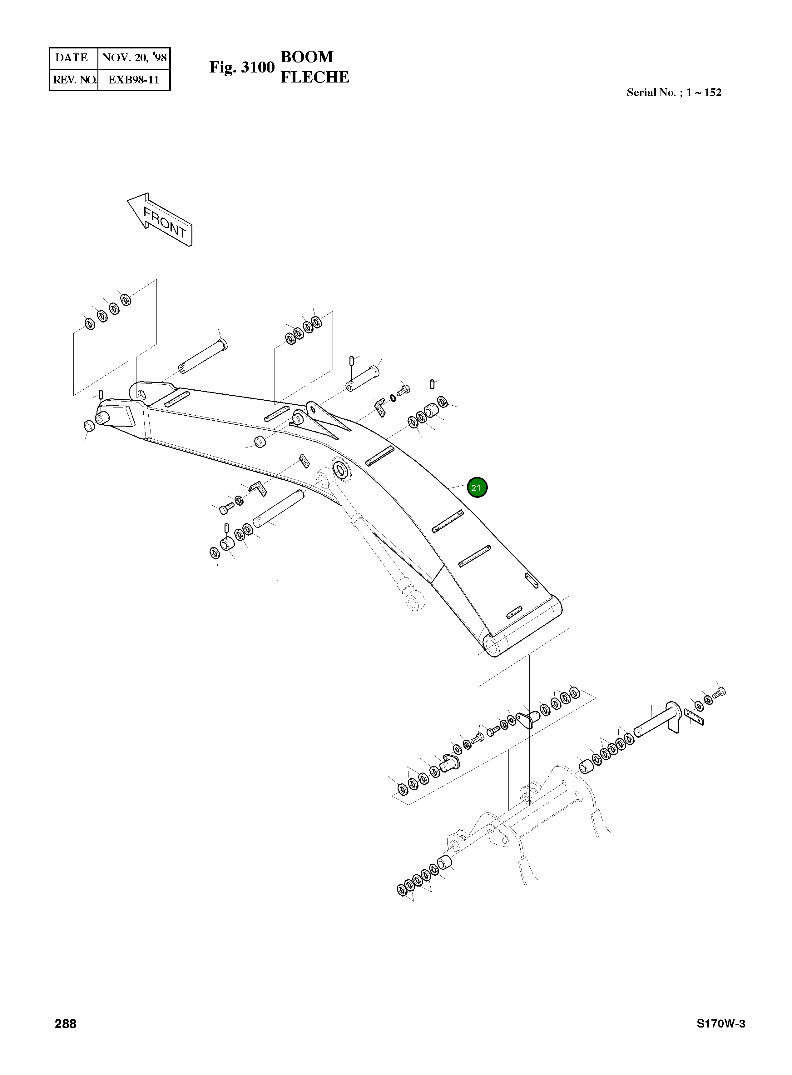 Стрела 2701-4012B Komatsu