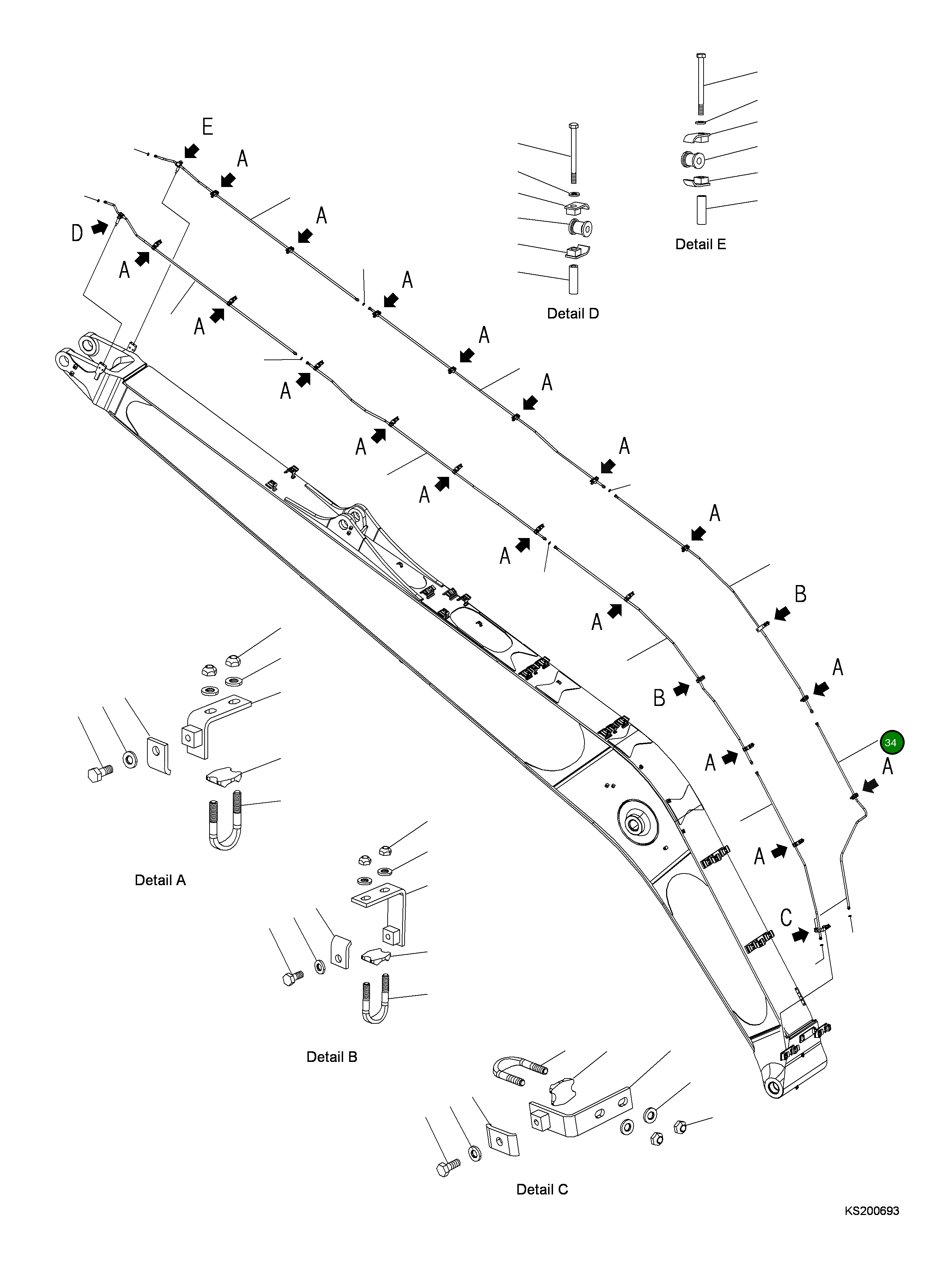 Трубка 207-62-KF580 Komatsu