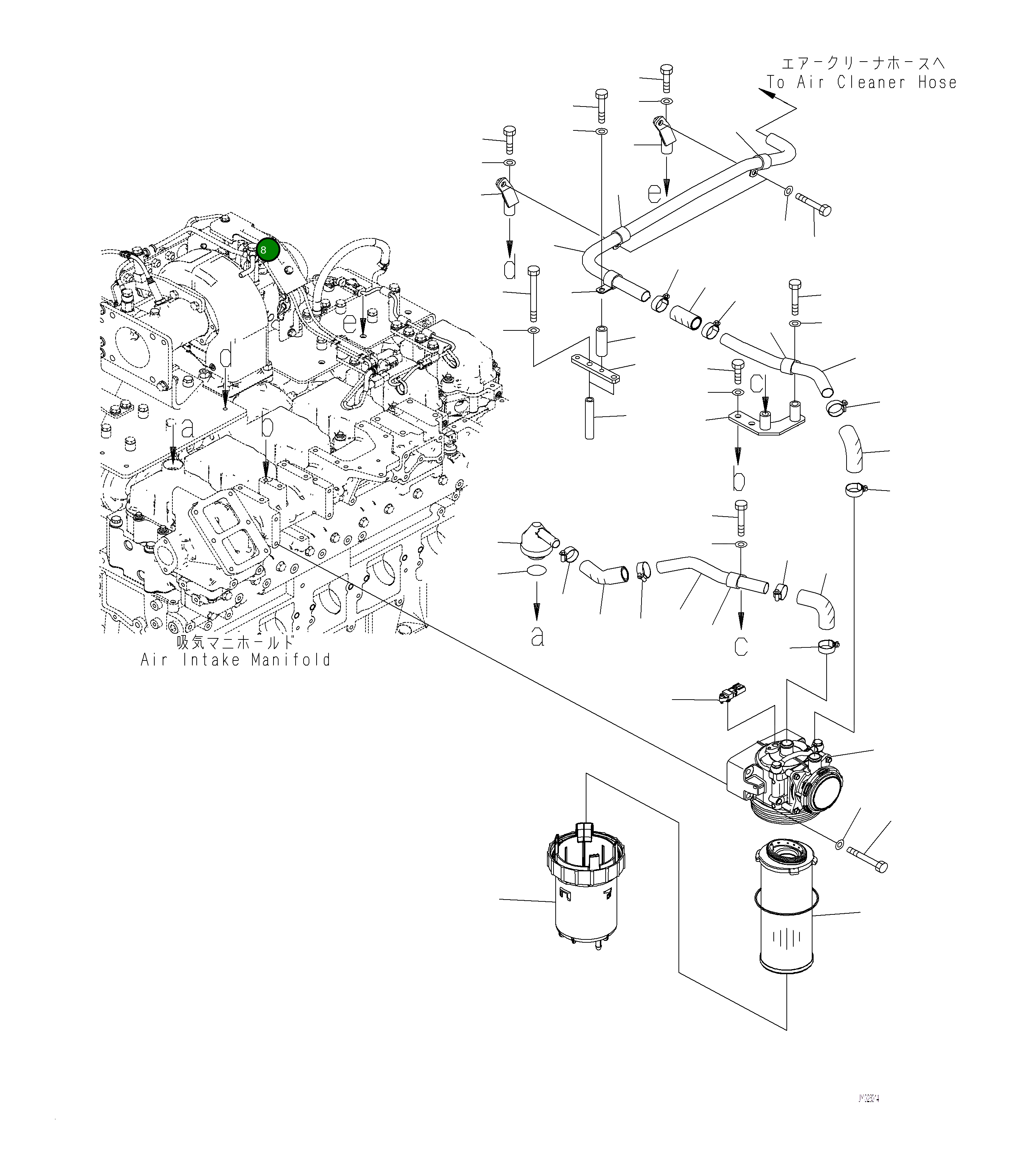 Трубка 6253-21-7190 Komatsu