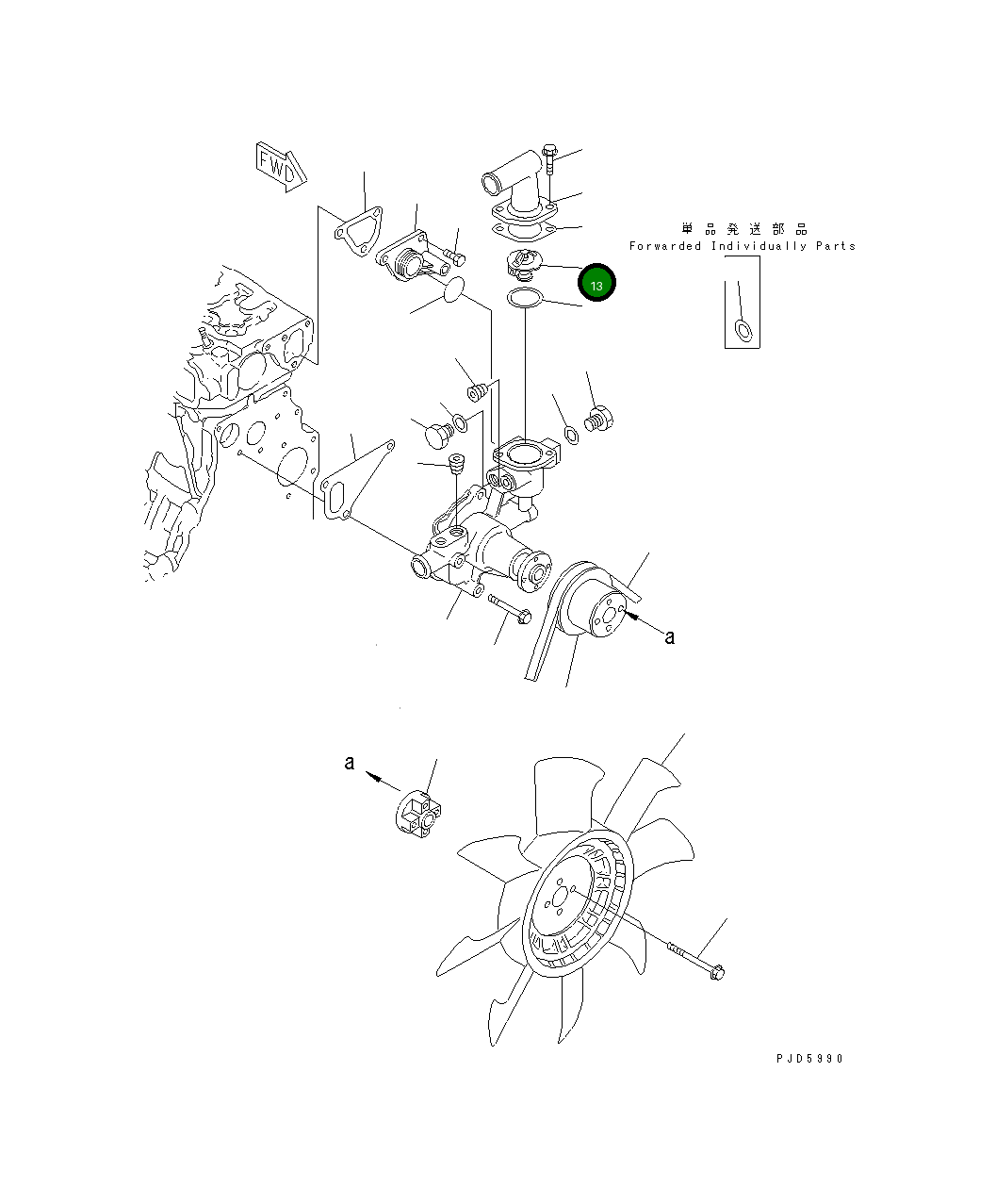 Термостат YM129155-49801 Komatsu