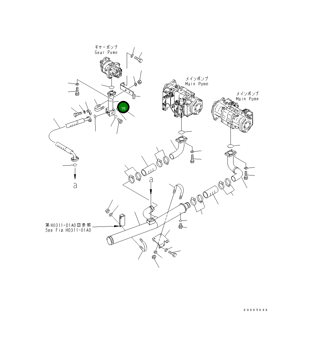 Трубка 209-64-11441 Komatsu