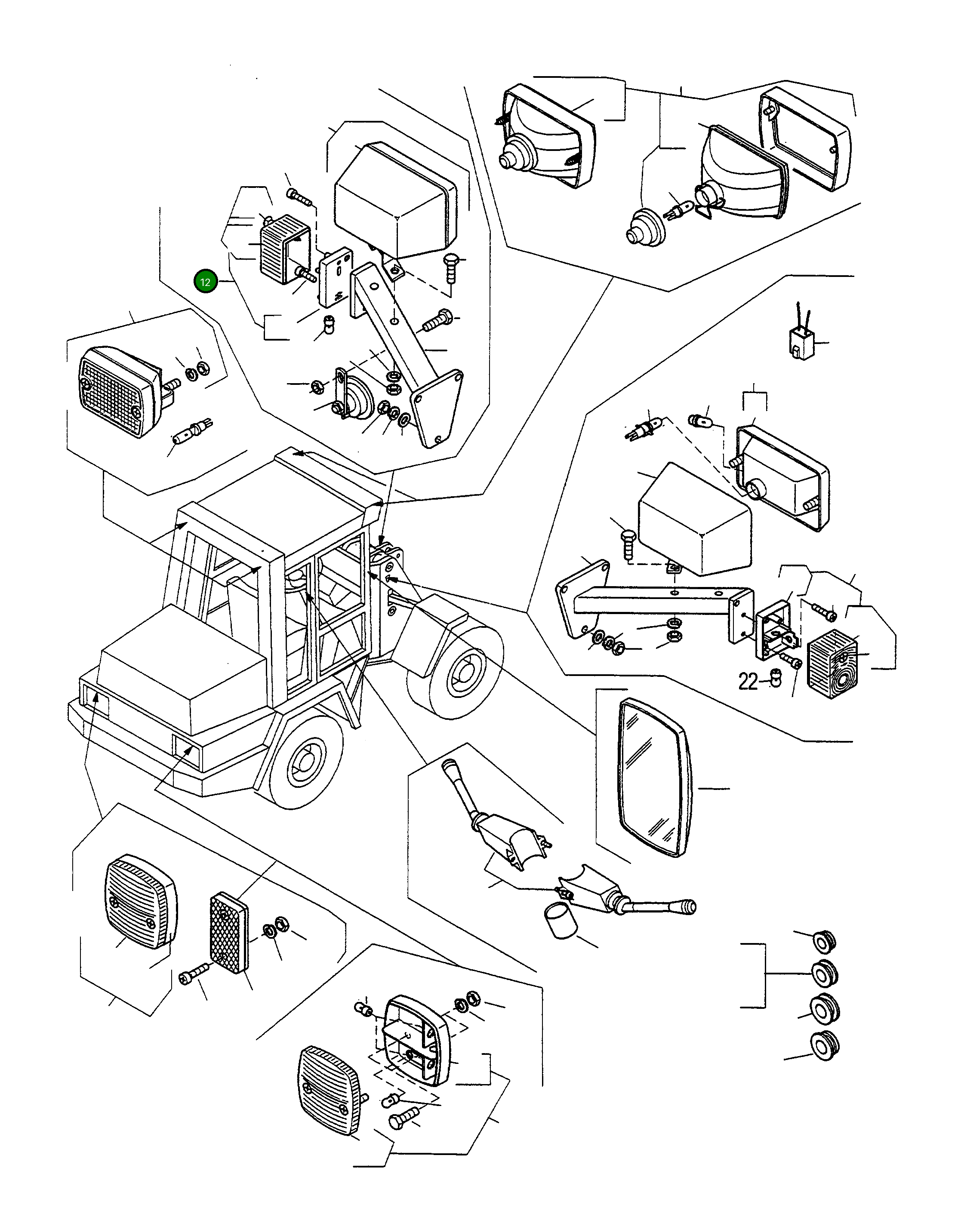 Фонарь указателя поворота 4241080M91 Komatsu