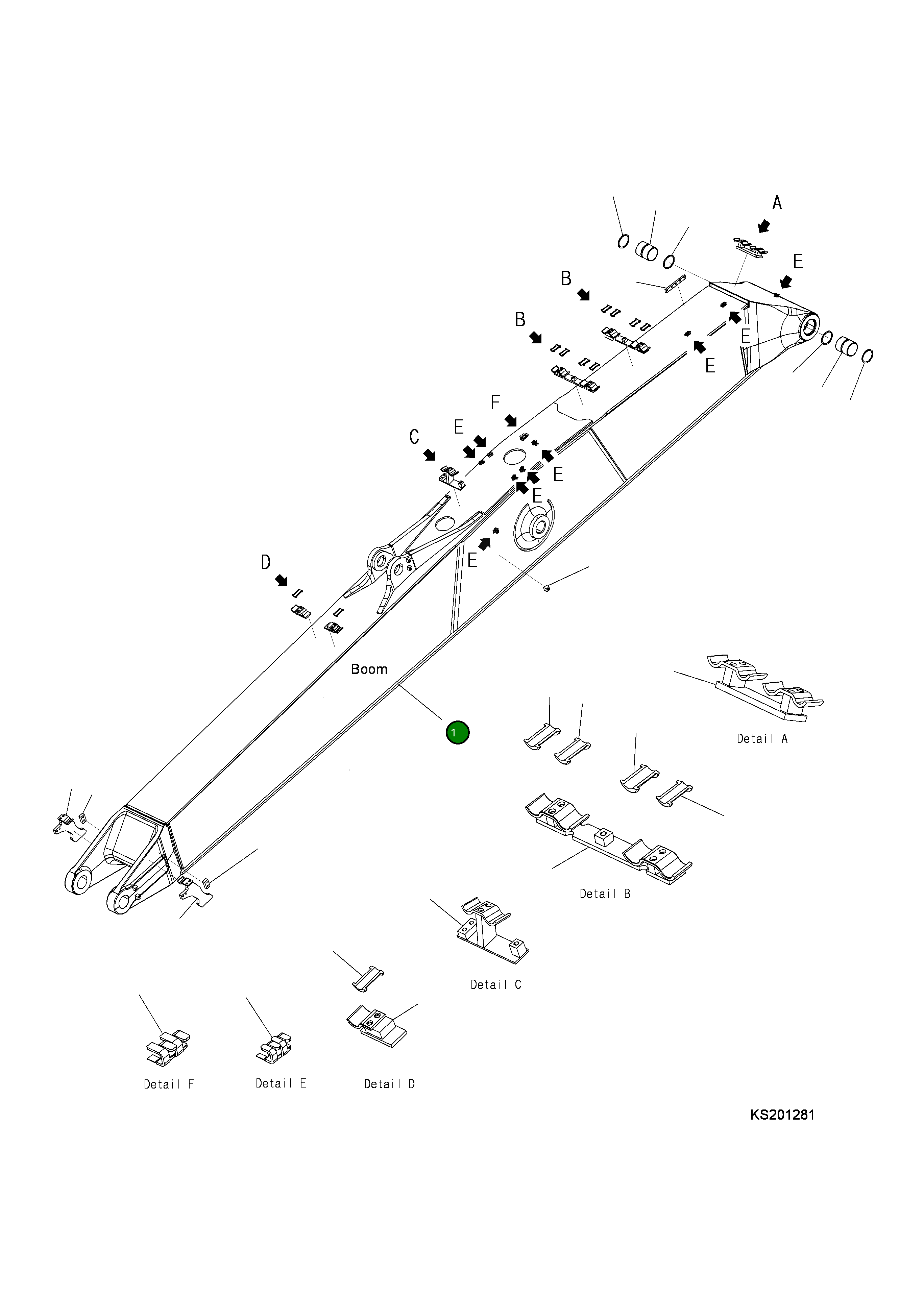 Стрела 206-966-KB61 Komatsu