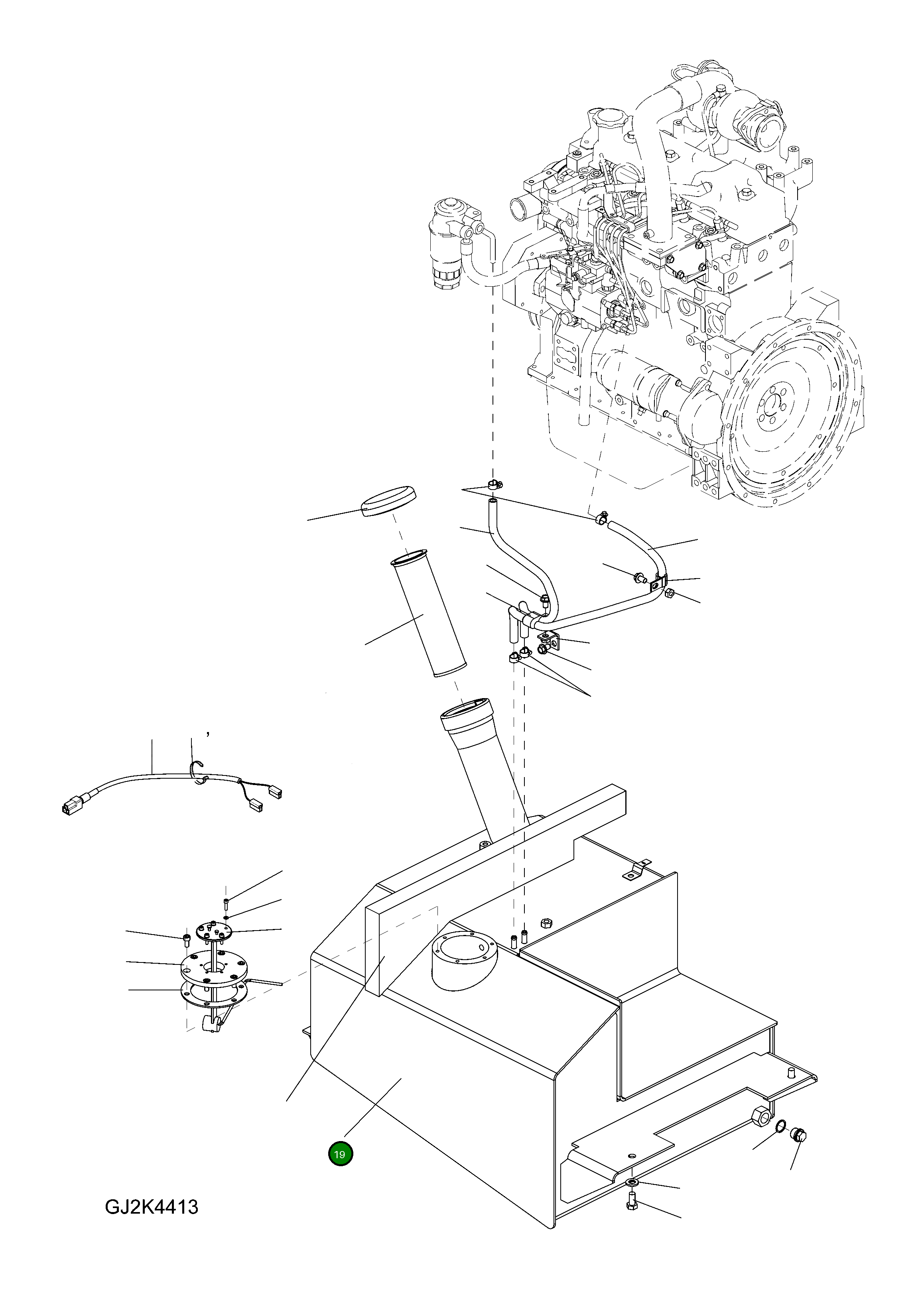 Топливный бак 42W-04-21130 Komatsu
