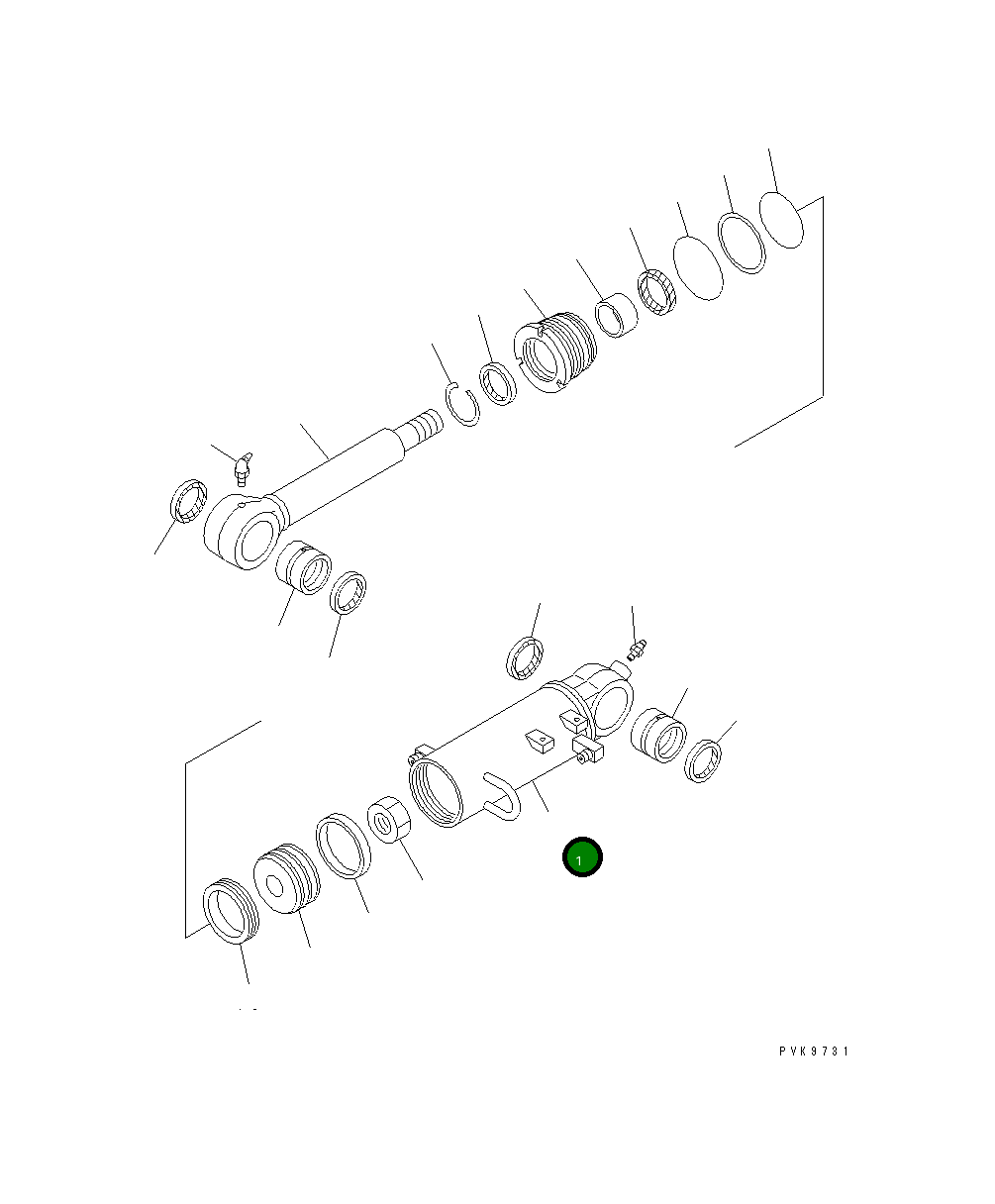 Цилиндр 22N-63-96242 Komatsu